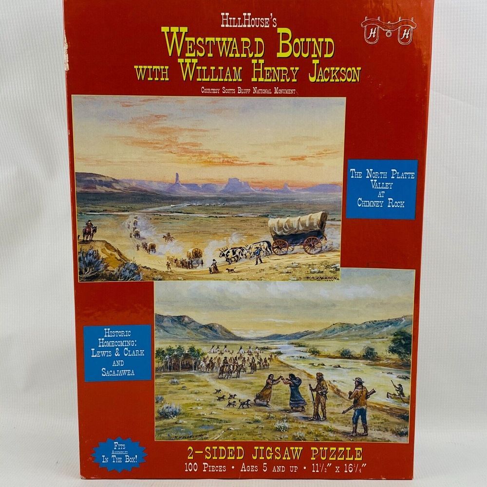 Westward Bound 100Pc 2-Sided Puzzle William Henry Jackson Chimney Rock Sacajawea